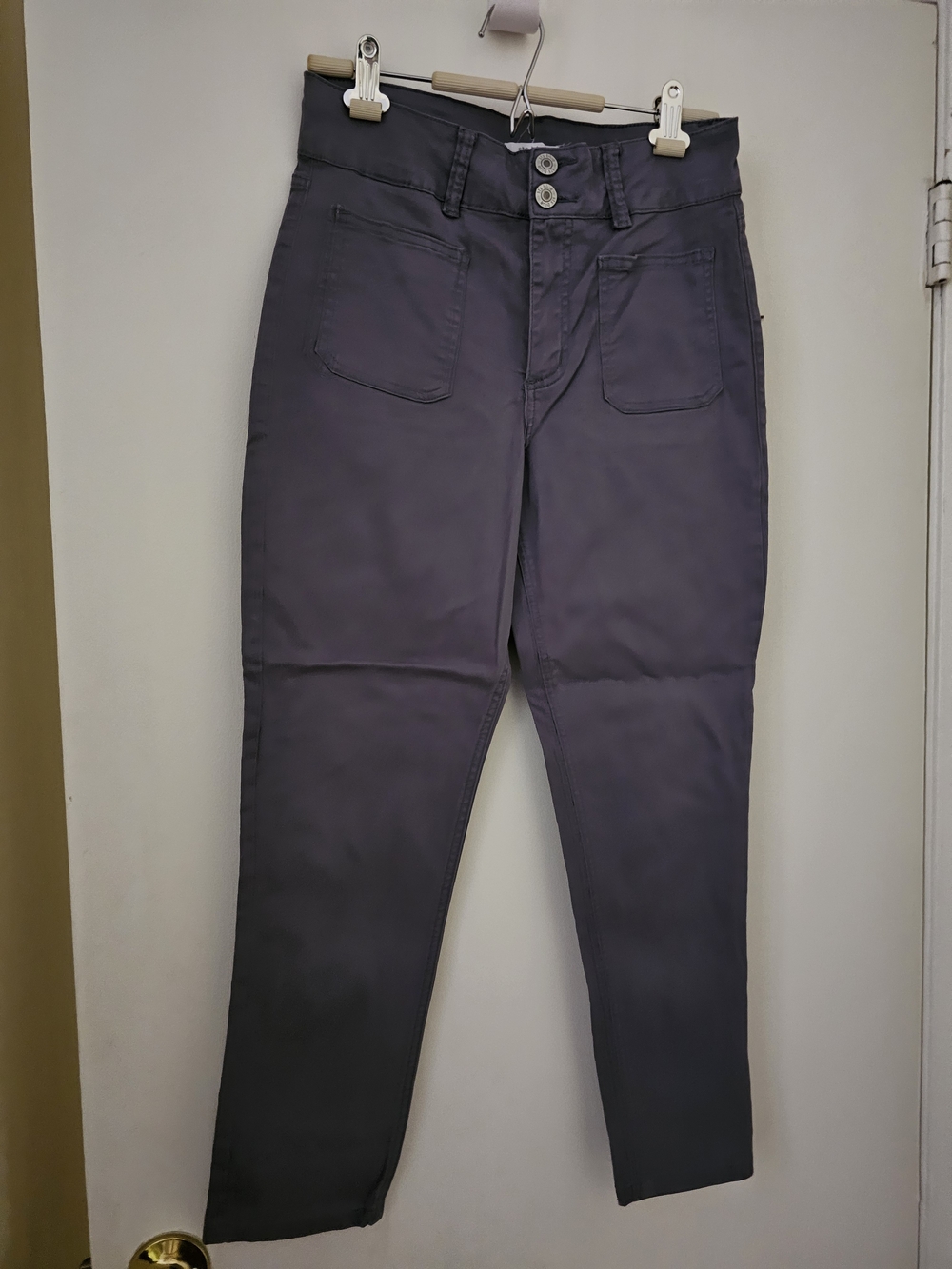 STS Blue, High-Rise Women's Slim Ankle Pants in Dark Gray